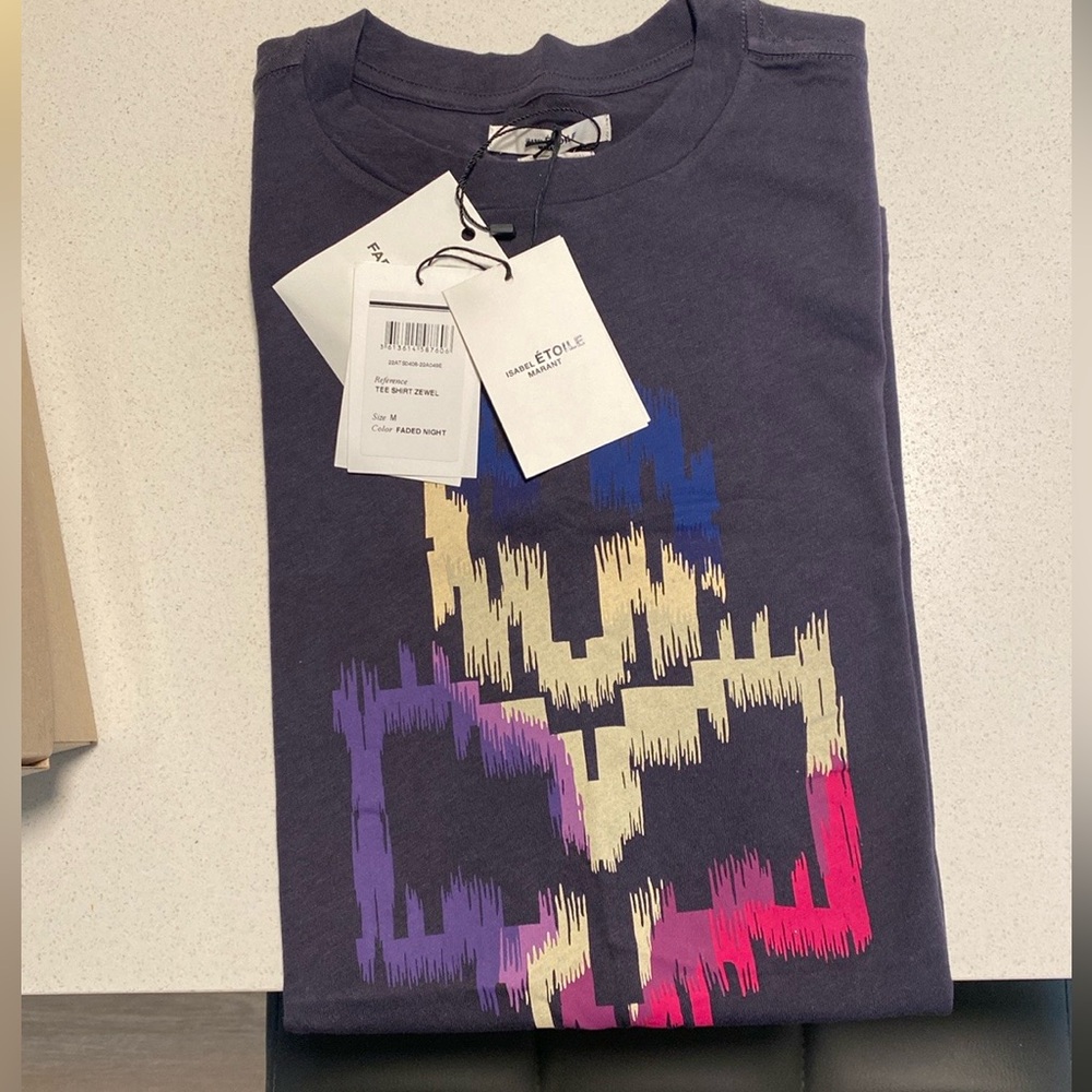 Isabel Marant - Zewel Faded Night Linen T-shirt M Brand New